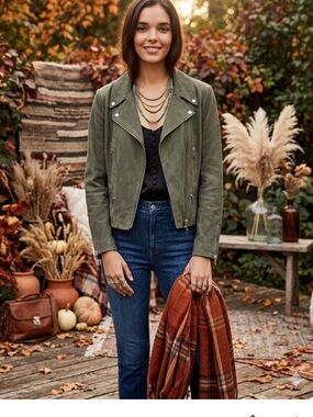 Club Monaco Karpri Olive Green
Moto Jacket Asymmetric Zip Biker
Coat Sz S EUC